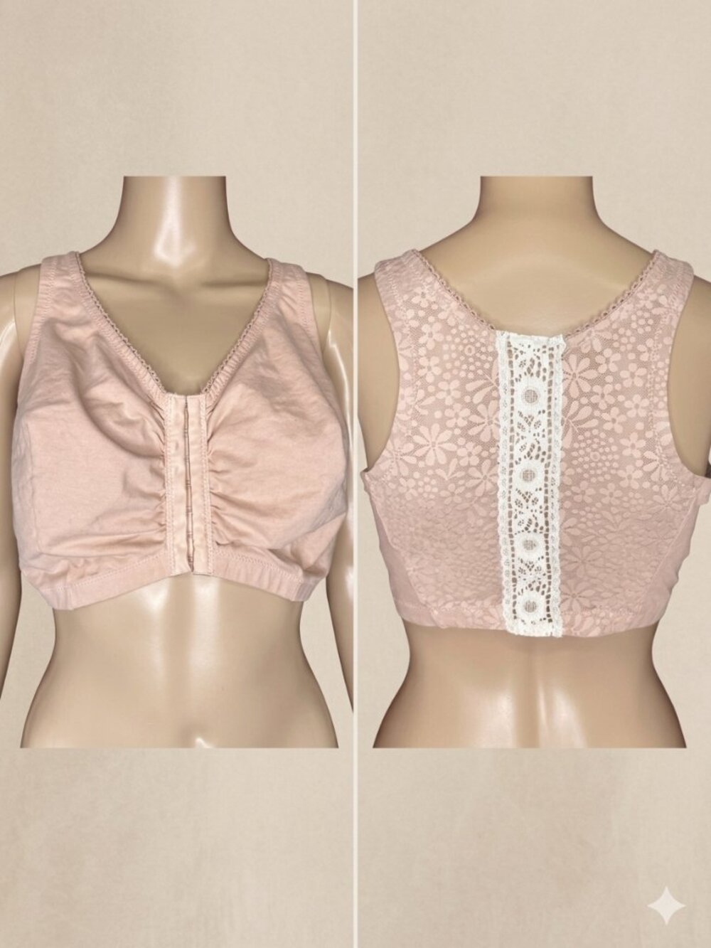 Glamorise "Complete Comfort" Cotton T-Back Wire Free Bra Size 44G/H